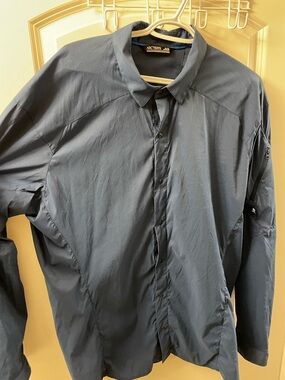 Arc'teryx Men's Navy Technical Button-Down Shirt